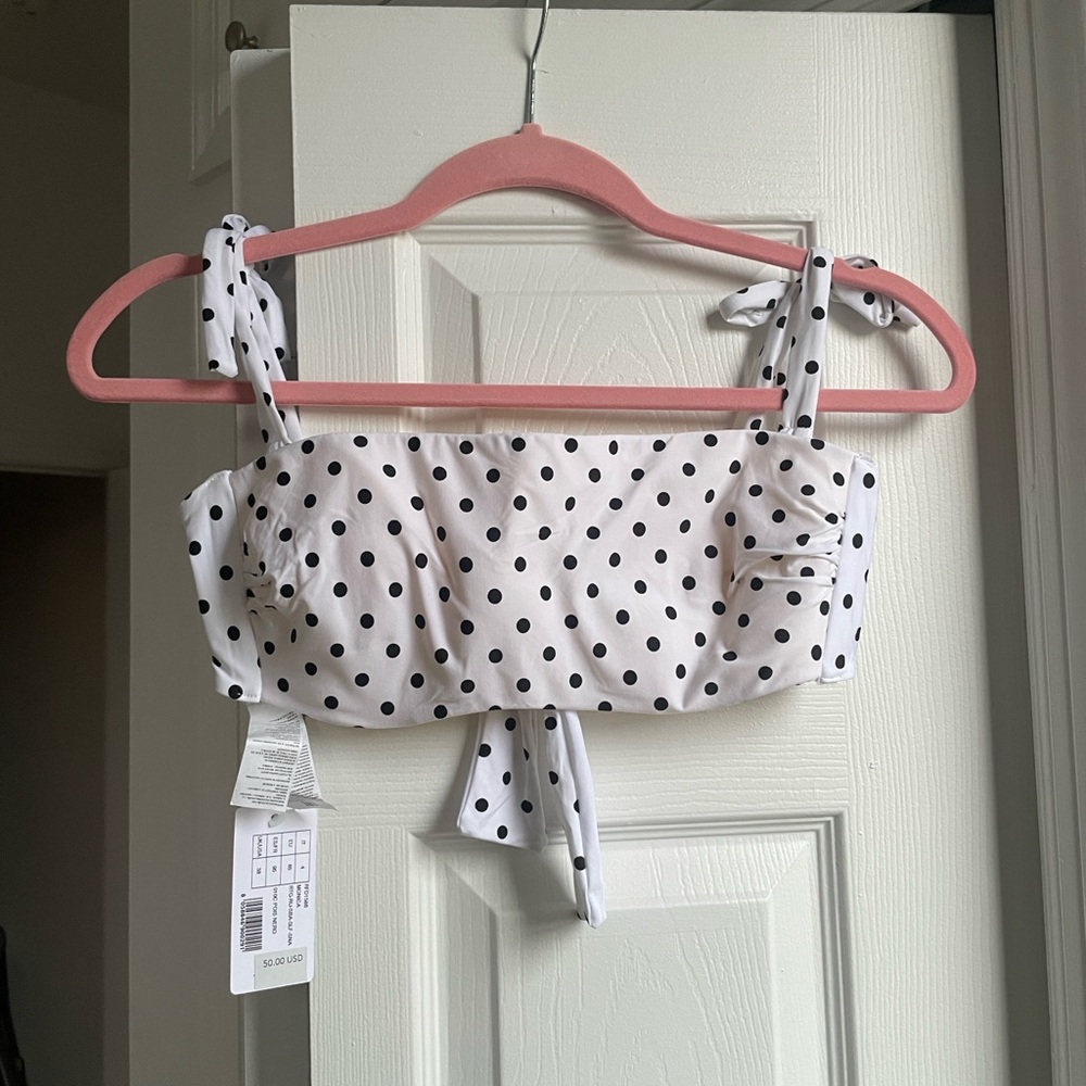 Calzedonia White Polka Dot Bikini Top